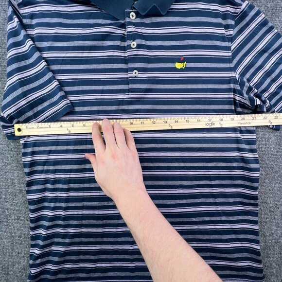 Masters Collection Adult Men's Medium 100% Pima Cotton Blue & Pink Stripe - Picture 12 of 16